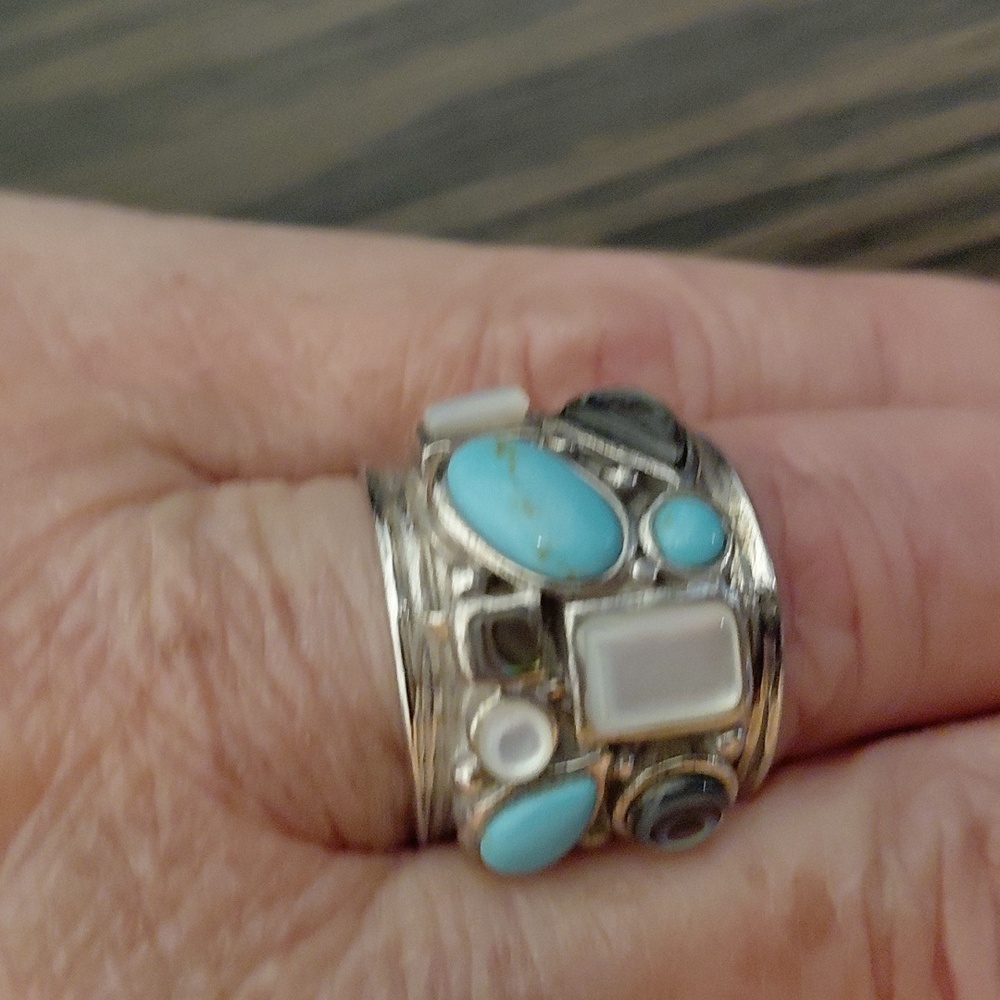 925 Multi Stone Ring 6 - Picture 2 of 6